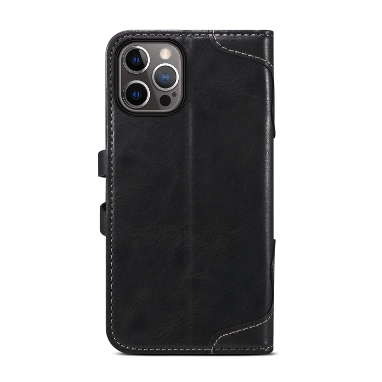 For iPhone 13 Pro Calf Texture Buckle Horizontal Flip Leather Case with Holder & Card Slots & Wallet (Black) - iPhone 13 Pro Cases by buy2fix | Online Shopping UK | buy2fix