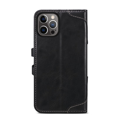 For iPhone 13 Pro Calf Texture Buckle Horizontal Flip Leather Case with Holder & Card Slots & Wallet (Black) - iPhone 13 Pro Cases by buy2fix | Online Shopping UK | buy2fix