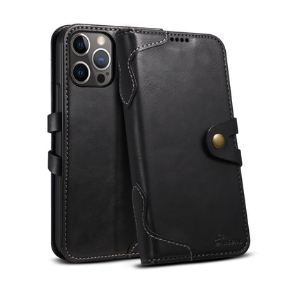 For iPhone 13 Pro Calf Texture Buckle Horizontal Flip Leather Case with Holder & Card Slots & Wallet (Black) - iPhone 13 Pro Cases by buy2fix | Online Shopping UK | buy2fix