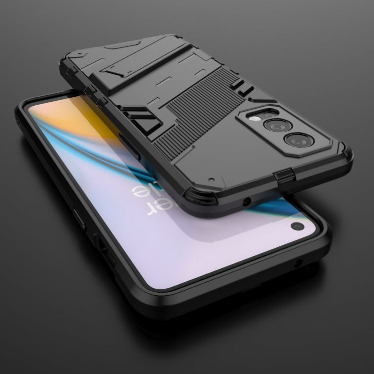 For OnePlus Nord 2 5G Punk Armor 2 in 1 PC + TPU Shockproof Case with Invisible Holder(Black) - OnePlus Cases by buy2fix | Online Shopping UK | buy2fix