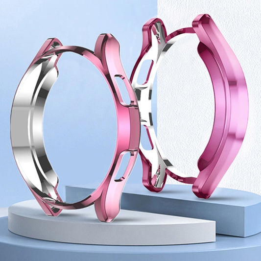 For Samsung Galaxy Watch4 Classic 46mm Electroplating Hollow Half-pack TPU Protective Case(Rose Pink) - Watch Cases by ENKAY | Online Shopping UK | buy2fix