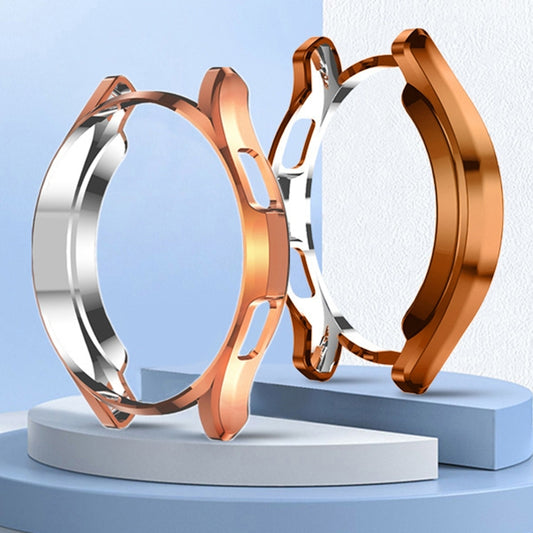 For Samsung Galaxy Watch4 Classic 46mm Electroplating Hollow Half-pack TPU Protective Case(Rose Gold) - Watch Cases by ENKAY | Online Shopping UK | buy2fix