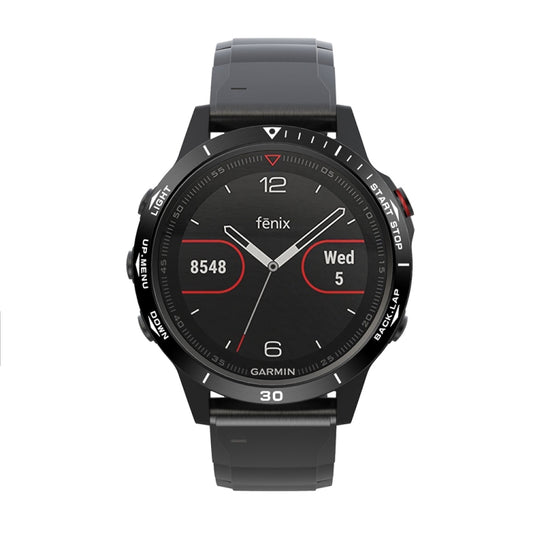 For Garmin Fenix 5 Smart Watch Steel Bezel Ring, A Version(Black Ring White Letter) - Watch Cases by buy2fix | Online Shopping UK | buy2fix