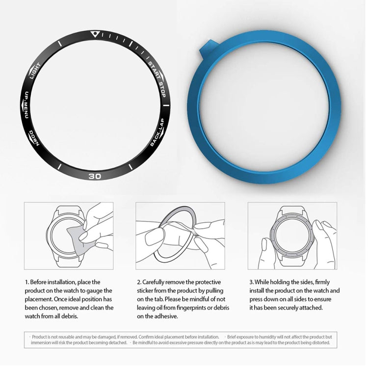 For Garmin Fenix 5 Smart Watch Steel Bezel Ring, A Version(Black Ring White Letter) - Watch Cases by buy2fix | Online Shopping UK | buy2fix