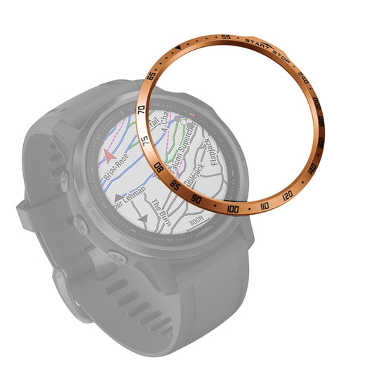 For Garmin Fenix 6s/ 6s Pro/6s Sapphire Smart Watch Steel Bezel Ring, A Version(Rose Gold Ring Black Letter) - Watch Cases by buy2fix | Online Shopping UK | buy2fix