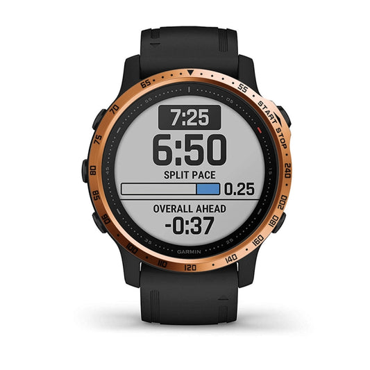 For Garmin Fenix 6s/ 6s Pro/6s Sapphire Smart Watch Steel Bezel Ring, A Version(Rose Gold Ring Black Letter) - Watch Cases by buy2fix | Online Shopping UK | buy2fix