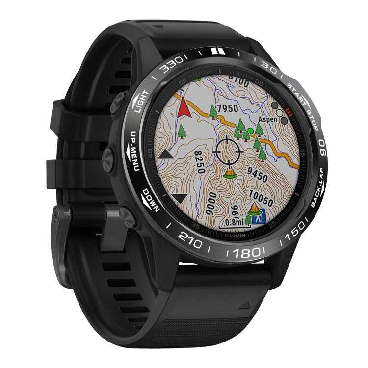 For Garmin Fenix 6X/6X Pro/6X Sapphire Smart Watch Steel Bezel Ring, A Version(Black Ring White Letter) - Watch Cases by buy2fix | Online Shopping UK | buy2fix