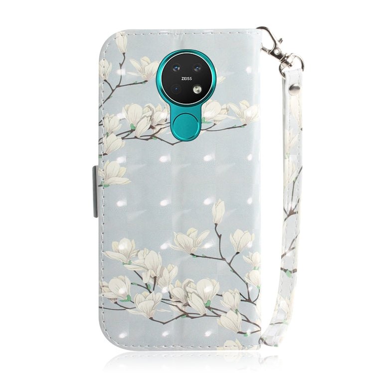 For Nokia 7.2 / 6.2 3D Colored Drawing Horizontal Flip PU Leather Case with Holder & Card Slots & Wallet(Magnolia) - Nokia Cases by buy2fix | Online Shopping UK | buy2fix