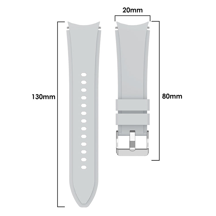 For Samsung Galaxy Watch4 Classic 46mm Silicone Watch Band(Light Grey) - Watch Bands by buy2fix | Online Shopping UK | buy2fix