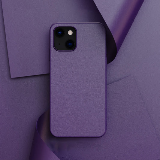 For iPhone 13 Pro Max Plain Skin Leather Phone Case (Purple) - iPhone 13 Pro Max Cases by buy2fix | Online Shopping UK | buy2fix