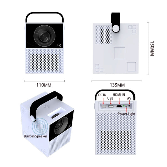 WEJOY Y2 1920x1080P 100 ANSI Lumens Portable Home Theater LED HD Digital Projector, Touch Control Version, Android 9.0, 2G+16G, UK Plug - LED Projector by WEJOY | Online Shopping UK | buy2fix