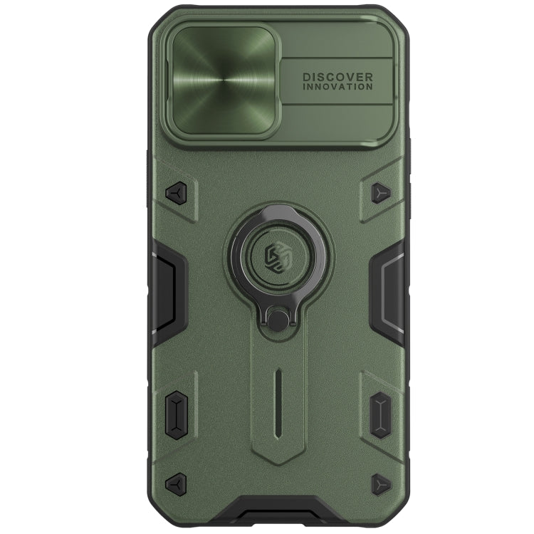 For iPhone 13 Pro Max NILLKIN Shockproof CamShield Armor Protective Case with Invisible Ring Holder (Green) - iPhone 13 Pro Max Cases by NILLKIN | Online Shopping UK | buy2fix