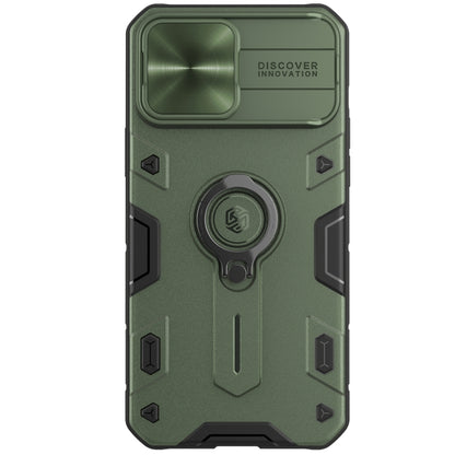 For iPhone 13 Pro Max NILLKIN Shockproof CamShield Armor Protective Case with Invisible Ring Holder (Green) - iPhone 13 Pro Max Cases by NILLKIN | Online Shopping UK | buy2fix