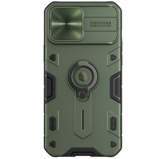 For iPhone 13 Pro Max NILLKIN Shockproof CamShield Armor Protective Case with Invisible Ring Holder (Green) - iPhone 13 Pro Max Cases by NILLKIN | Online Shopping UK | buy2fix