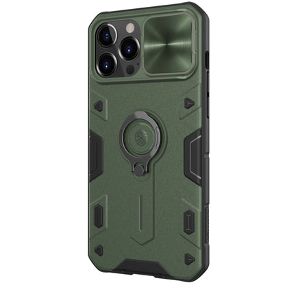 For iPhone 13 Pro Max NILLKIN Shockproof CamShield Armor Protective Case with Invisible Ring Holder (Green) - iPhone 13 Pro Max Cases by NILLKIN | Online Shopping UK | buy2fix