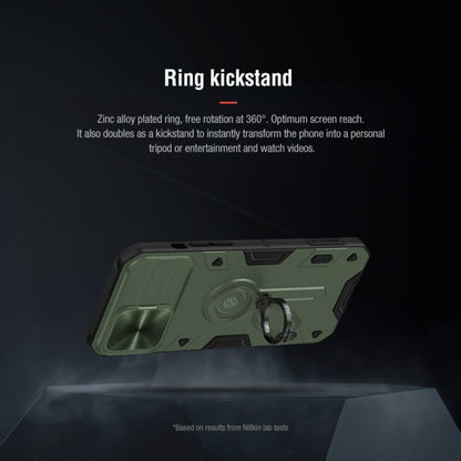 For iPhone 13 Pro Max NILLKIN Shockproof CamShield Armor Protective Case with Invisible Ring Holder (Green) - iPhone 13 Pro Max Cases by NILLKIN | Online Shopping UK | buy2fix