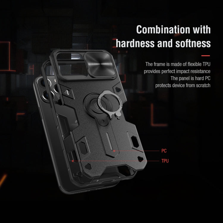 For iPhone 13 Pro Max NILLKIN Shockproof CamShield Armor Protective Case with Invisible Ring Holder (Green) - iPhone 13 Pro Max Cases by NILLKIN | Online Shopping UK | buy2fix