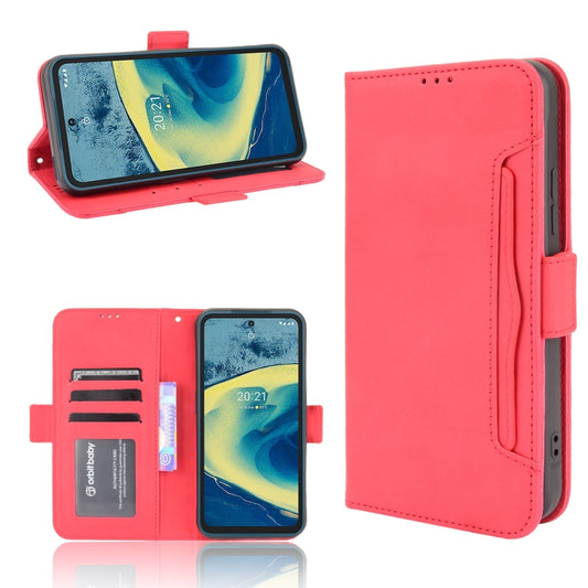 For Nokia XR20 Skin Feel Calf Pattern Horizontal Flip Leather Case with Holder & Card Slots & Photo Frame(Red) - Nokia Cases by buy2fix | Online Shopping UK | buy2fix