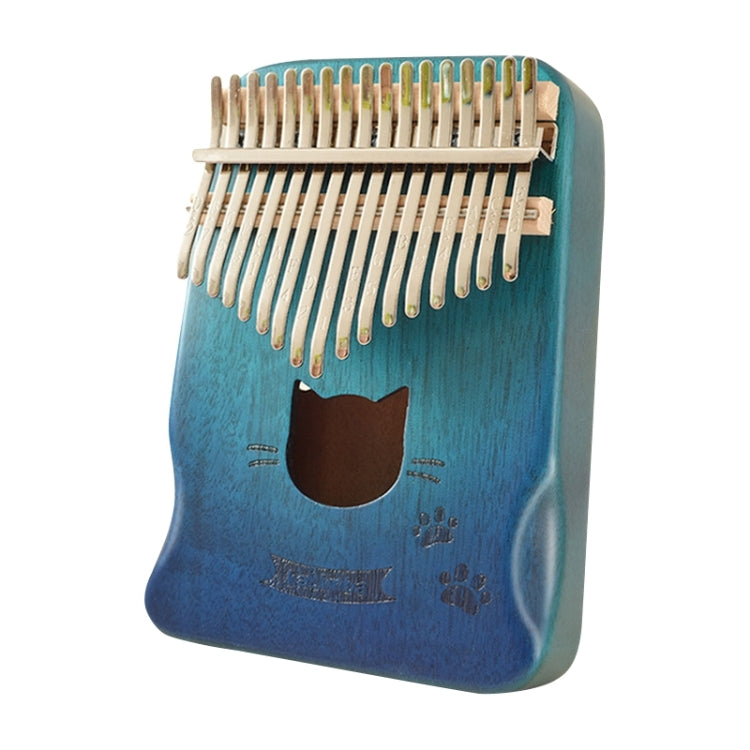 17 Tone Acacia Wood Thumb Piano Kalimba Musical Instruments(Aurora Blue-Cat) by buy2fix