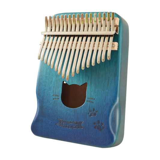 17 Tone Acacia Wood Thumb Piano Kalimba Musical Instruments(Aurora Blue-Cat) by buy2fix