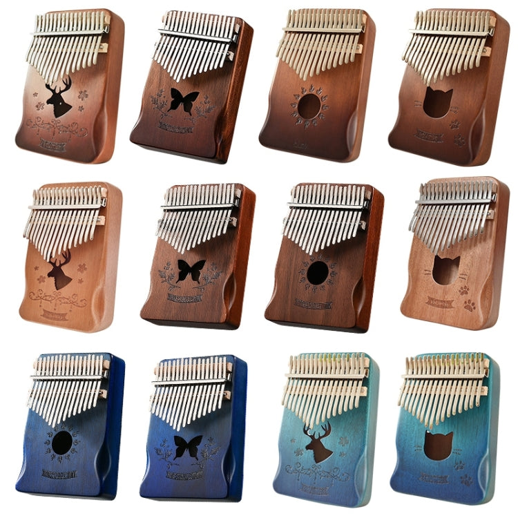 17 Tone Acacia Wood Thumb Piano Kalimba Musical Instruments(Aurora Blue-Cat) by buy2fix