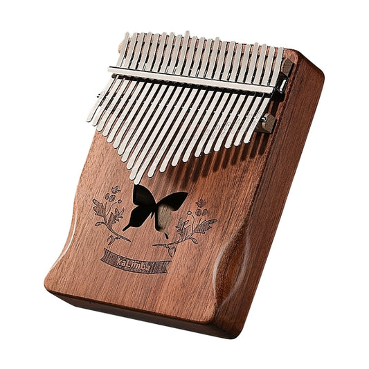 21 Tone Acacia Wood Thumb Piano Kalimba Musical Instruments(Coffee-Butterfly) - Keyboard Accessories by buy2fix | Online Shopping UK | buy2fix