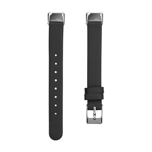For Fitbit Luxe Leather Watch Band, Size:S(Black) - Watch Bands by buy2fix | Online Shopping UK | buy2fix