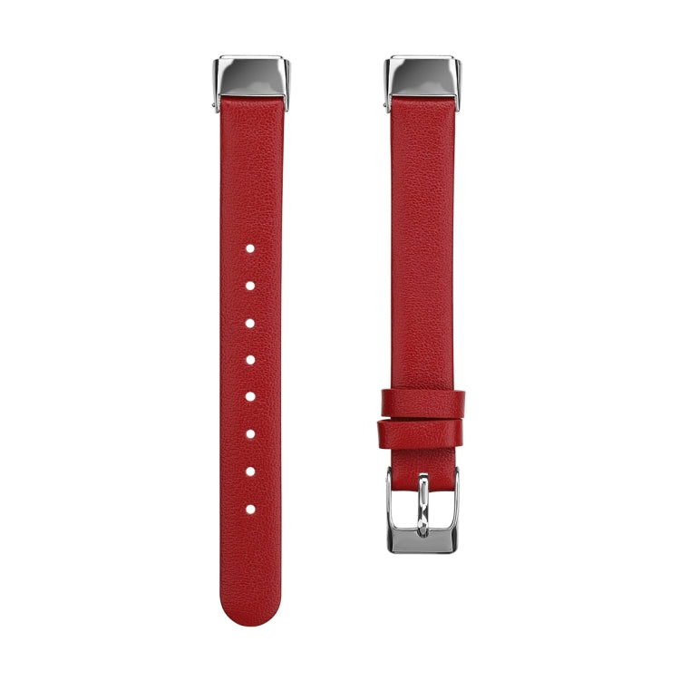 For Fitbit Luxe Leather Watch Band, Size:S(Red) - Watch Bands by buy2fix | Online Shopping UK | buy2fix