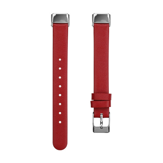 For Fitbit Luxe Leather Watch Band, Size:S(Red) - Watch Bands by buy2fix | Online Shopping UK | buy2fix