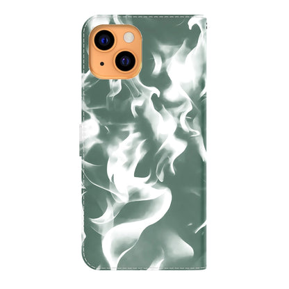 For iPhone 13 Cloud Fog Pattern Horizontal Flip Leather Case with Holder & Card Slot & Wallet(Dark Green) - iPhone 13 Cases by buy2fix | Online Shopping UK | buy2fix