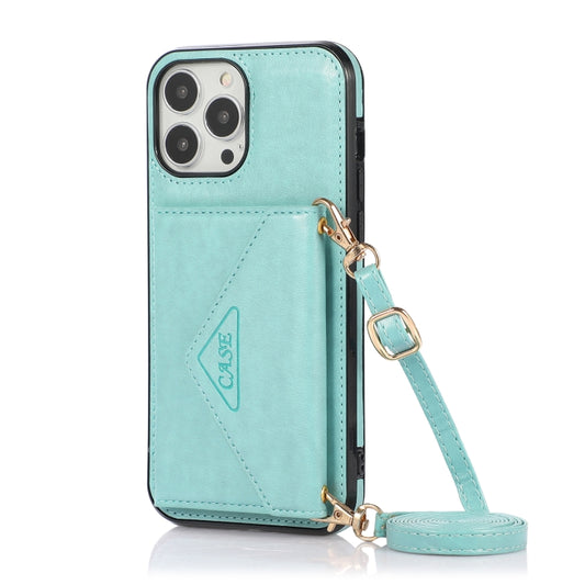 For iPhone 13 Pro Multi-functional Cross-body Card Bag TPU+PU Back Cover Case with Holder & Card Slot & Wallet (Green) - iPhone 13 Pro Cases by buy2fix | Online Shopping UK | buy2fix