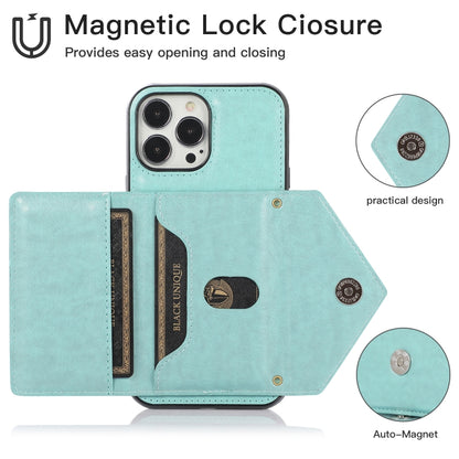 For iPhone 13 Pro Multi-functional Cross-body Card Bag TPU+PU Back Cover Case with Holder & Card Slot & Wallet (Green) - iPhone 13 Pro Cases by buy2fix | Online Shopping UK | buy2fix