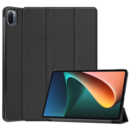 For Xiaomi Pad 5 Custer Texture Horizontal Flip Leather Case with Three-folding Holder & Sleep / Wake-up Function(Black) - More Tablet Cases by buy2fix | Online Shopping UK | buy2fix