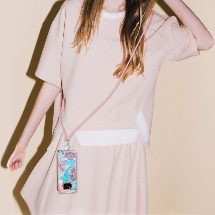 For Xiaomi Poco X3 NFC Electroplating Pattern IMD TPU Shockproof Case with Neck Lanyard(Milky Way Blue Marble) - Xiaomi Cases by buy2fix | Online Shopping UK | buy2fix