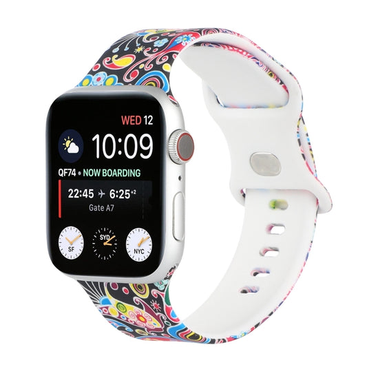 8-buckle Printed Strap Watch Band For Apple Watch Ultra 49mm&Watch Ultra 2 49mm / Series 9&8&7 45mm / SE 3&SE 2&6&SE&5&4 44mm / 3&2&1 42mm(Folk-custom) by buy2fix