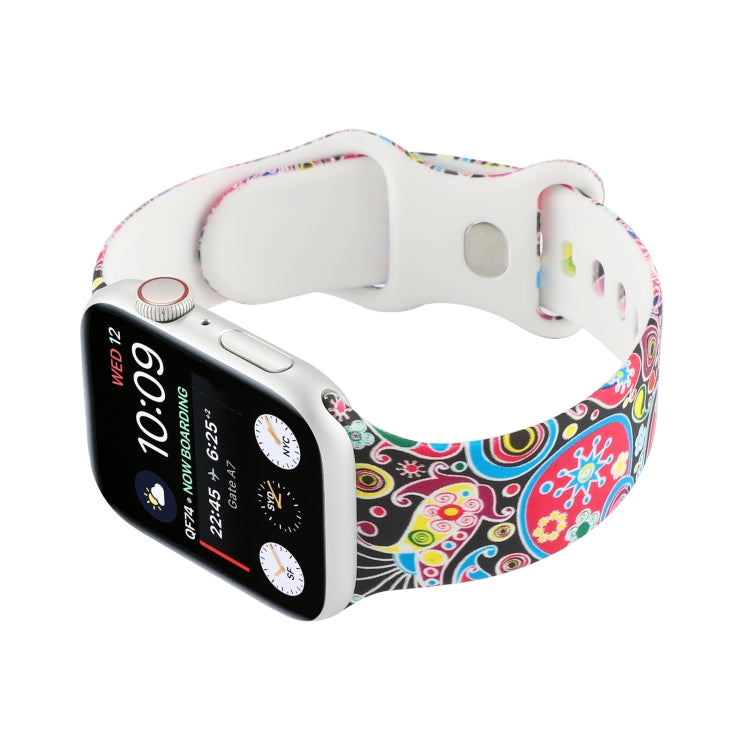 8-buckle Printed Strap Watch Band For Apple Watch Ultra 49mm&Watch Ultra 2 49mm / Series 9&8&7 45mm / SE 3&SE 2&6&SE&5&4 44mm / 3&2&1 42mm(Folk-custom) by buy2fix