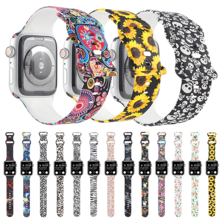 8-buckle Printed Strap Watch Band For Apple Watch Ultra 49mm&Watch Ultra 2 49mm / Series 9&8&7 45mm / SE 3&SE 2&6&SE&5&4 44mm / 3&2&1 42mm(Folk-custom) by buy2fix