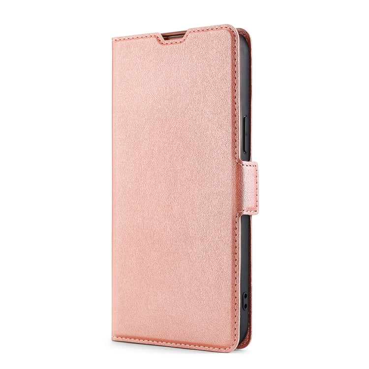 For Samsung Galaxy A32 5G Ultra-thin Voltage Side Buckle PU + TPU Horizontal Flip Leather Case with Holder & Card Slot(Rose Gold) by buy2fix