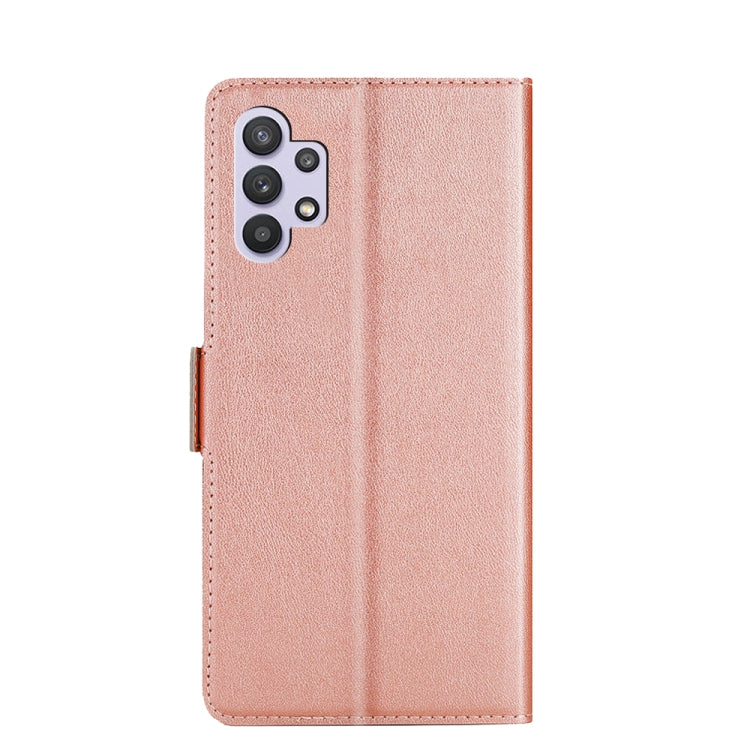 For Samsung Galaxy A32 5G Ultra-thin Voltage Side Buckle PU + TPU Horizontal Flip Leather Case with Holder & Card Slot(Rose Gold) by buy2fix
