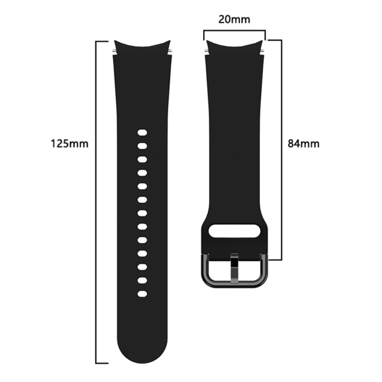 For Samsung Galaxy Watch4 Classic 42mm Universal Silicone Colorful Buckle Watch Band(Black) - Watch Bands by buy2fix | Online Shopping UK | buy2fix