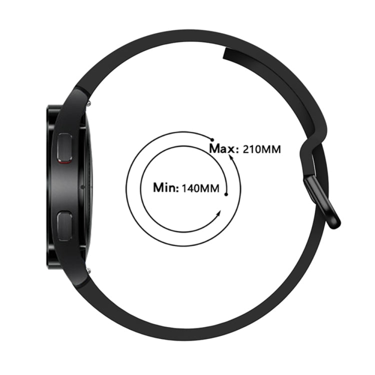 For Samsung Galaxy Watch4 Classic 42mm Universal Silicone Colorful Buckle Watch Band(Black) - Watch Bands by buy2fix | Online Shopping UK | buy2fix