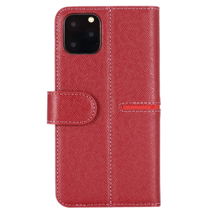 For iPhone 11 Pro Max GEBEI Top-grain Leather Horizontal Flip Protective Case with Holder & Card Slots & Wallet & Photo Frame(Red Wine) - iPhone 11 Pro Max Cases by GEBEI | Online Shopping UK | buy2fix