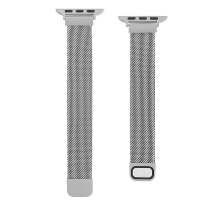 Small Waist Dual Section Milan Watch Band For Apple Watch Ultra 49mm&Watch Ultra 2 49mm / Series 9&8&7 45mm / SE 3&SE 2&6&SE&5&4 44mm / 3&2&1 42mm(Silver) by buy2fix