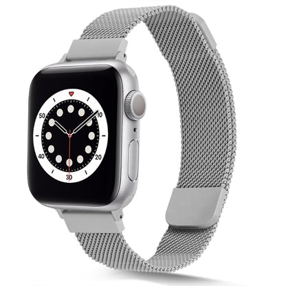 Small Waist Dual Section Milan Watch Band For Apple Watch Ultra 49mm&Watch Ultra 2 49mm / Series 9&8&7 45mm / SE 3&SE 2&6&SE&5&4 44mm / 3&2&1 42mm(Silver) by buy2fix