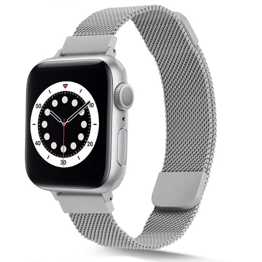 Small Waist Dual Section Milan Watch Band For Apple Watch Ultra 49mm&Watch Ultra 2 49mm / Series 9&8&7 45mm / SE 3&SE 2&6&SE&5&4 44mm / 3&2&1 42mm(Silver) by buy2fix