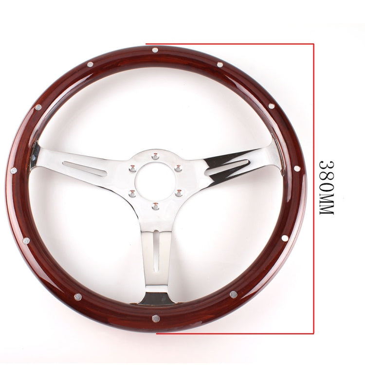 FXP8131+FXP8120A Car Modification 380mm Racing Sports Universal Perforated Steering Wheel by buy2fix