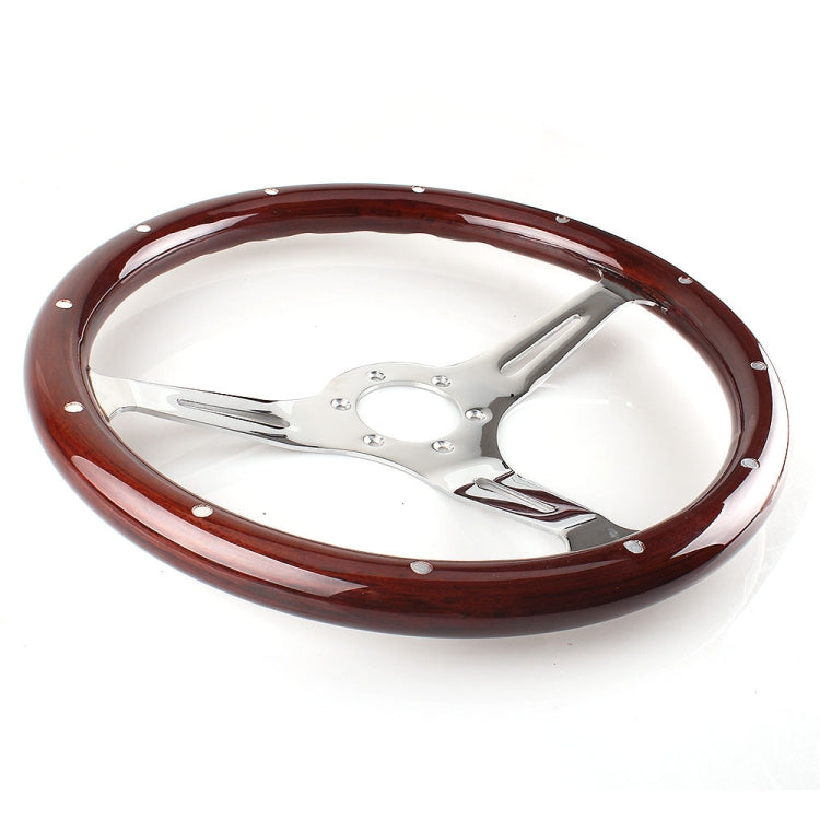 FXP8131+FXP8120A Car Modification 380mm Racing Sports Universal Perforated Steering Wheel by buy2fix