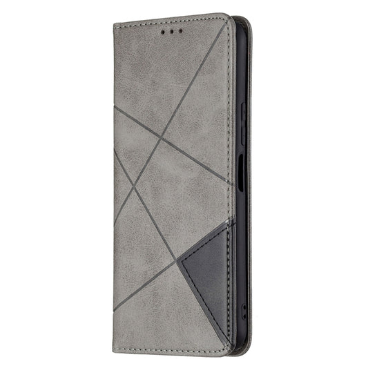 For vivo Y20 Rhombus Texture Horizontal Flip Magnetic Leather Case with Holder & Card Slots(Grey) - vivo Cases by buy2fix | Online Shopping UK | buy2fix