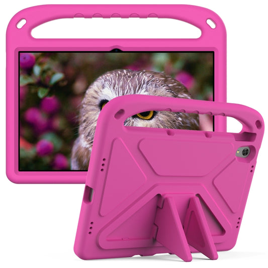 For Lenovo Tab P11 TB-J606F / Tab P11 Plus TB-J607F Portable Handle EVA Shockproof Anti Falling Protective Case with Triangle Holder(Rose Red) - Lenovo by buy2fix | Online Shopping UK | buy2fix