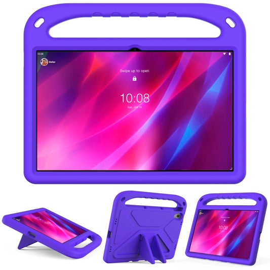 For Lenovo Tab P11 TB-J606F / Tab P11 Plus TB-J607F Portable Handle EVA Shockproof Anti Falling Protective Case with Triangle Holder(Purple) - Lenovo by buy2fix | Online Shopping UK | buy2fix